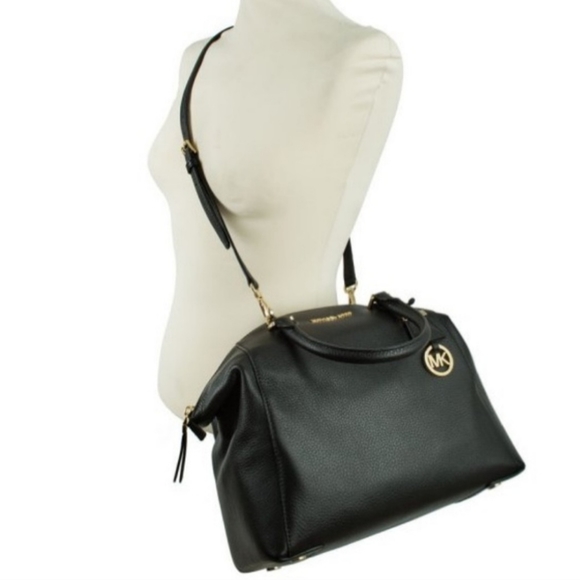 011 -MICHAEL Michael Kors Black Lenox Large Satchel, Shoulder, and Crossbody Bag - Picture 12 of 14